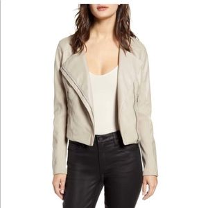 BLANKNYC Collarless Faux Leather Moto Jacket (L)